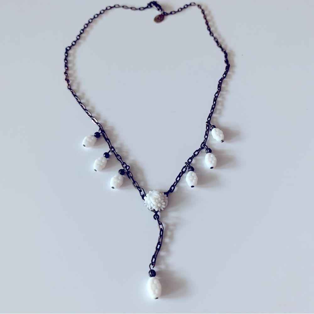 Vintage Robert Rose Flower Y-Drop Necklace